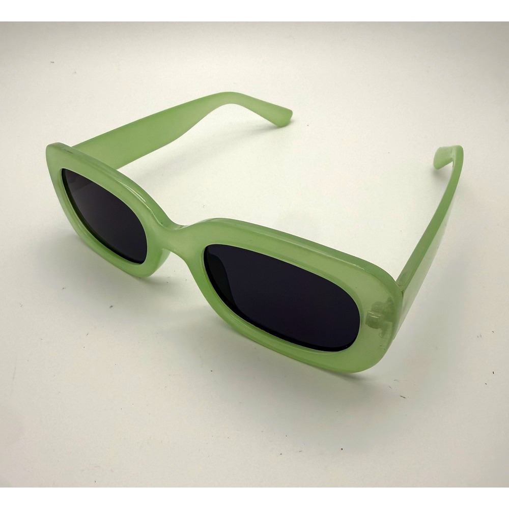 Rectangle Sunglasses Green Plastic Frame Black Tinted Lenses 55872-MG1-S
